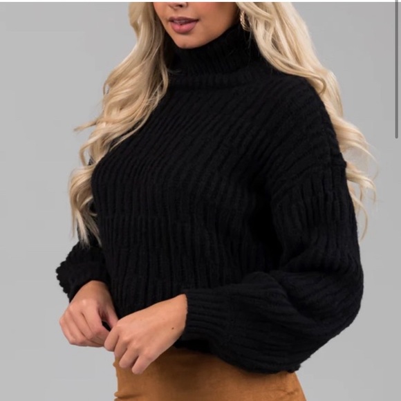 Vera Moda Women’s Mock-neck Chunky Black Sweater - Picture 1 of 8